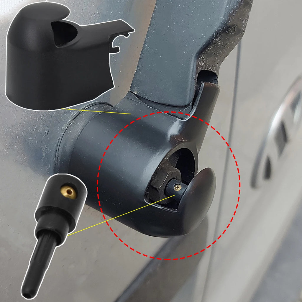 Rear Window Wiper Arm Bolt Cover Cap Washer Jet Nozzle For VW Polo 6C1 6R1 9N Vivo 2001 2002 2003 2004 2005 2006 2007 2008 2009
