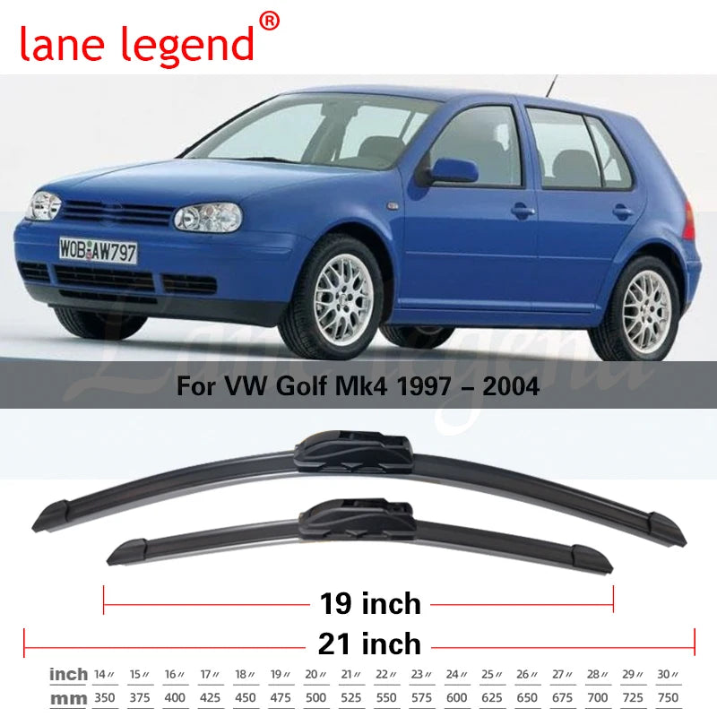 Car Wiper Front & Rear Wiper Blades For VW Golf Mk4 1997 - 2004 Windshield Windscreen Clean Window Car Rain Brushes 21"+19"+14"