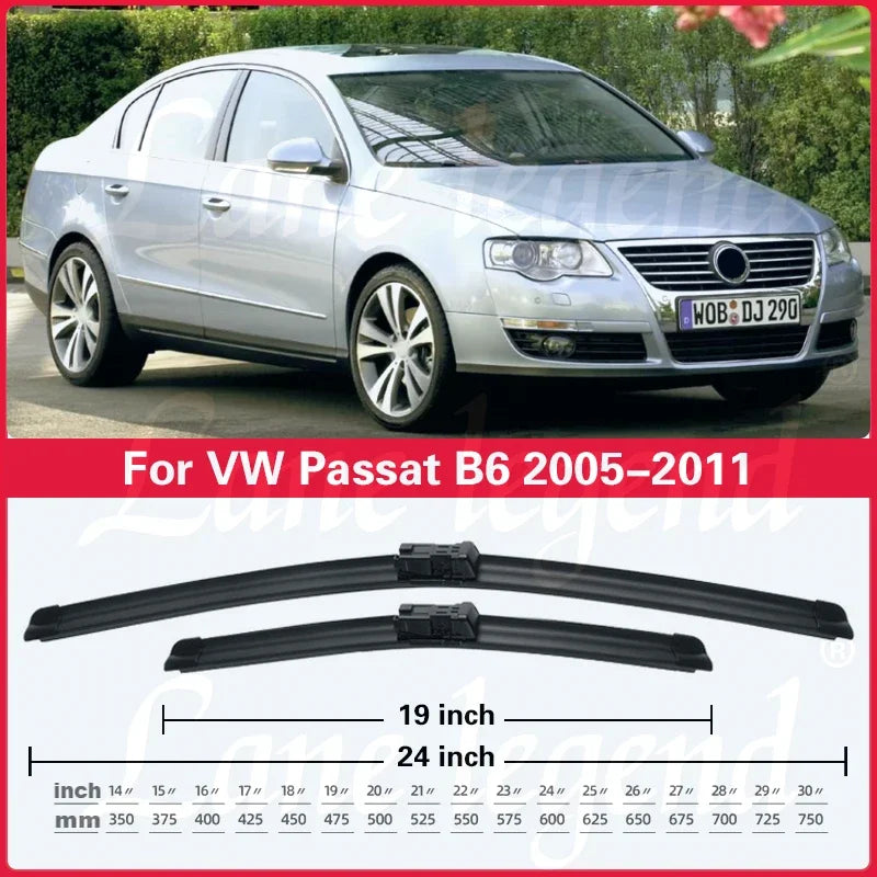 Front Windscreen Wiper Blades 24″ + 19″ for VW Passat B6 (2005–2011)