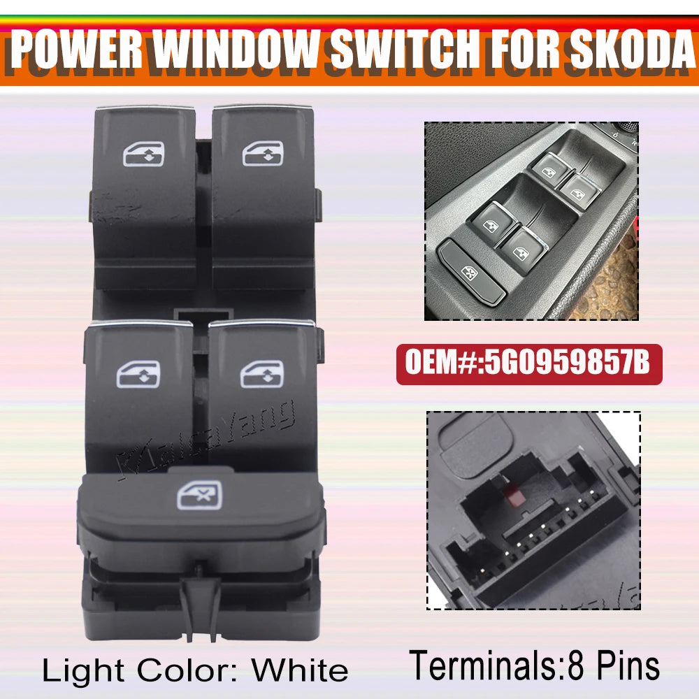 Window Switch For VW Golf MK7 Passat 2014-2018 Tiguan 2016-2018 SEAT Leon 2013-2018 Skoda Superb 2014-2018 Octavia 2013-2018