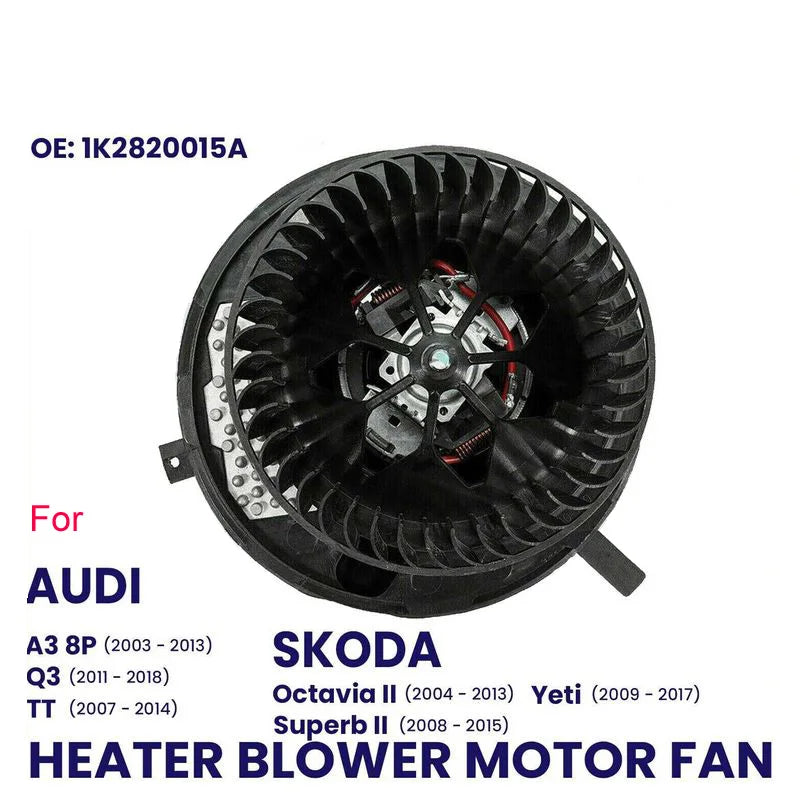 HVAC Heater Blower Motor Fan for VW Passat B6/B7, CC, Scirocco, Sharan, Tiguan & Touran (2005–2014)