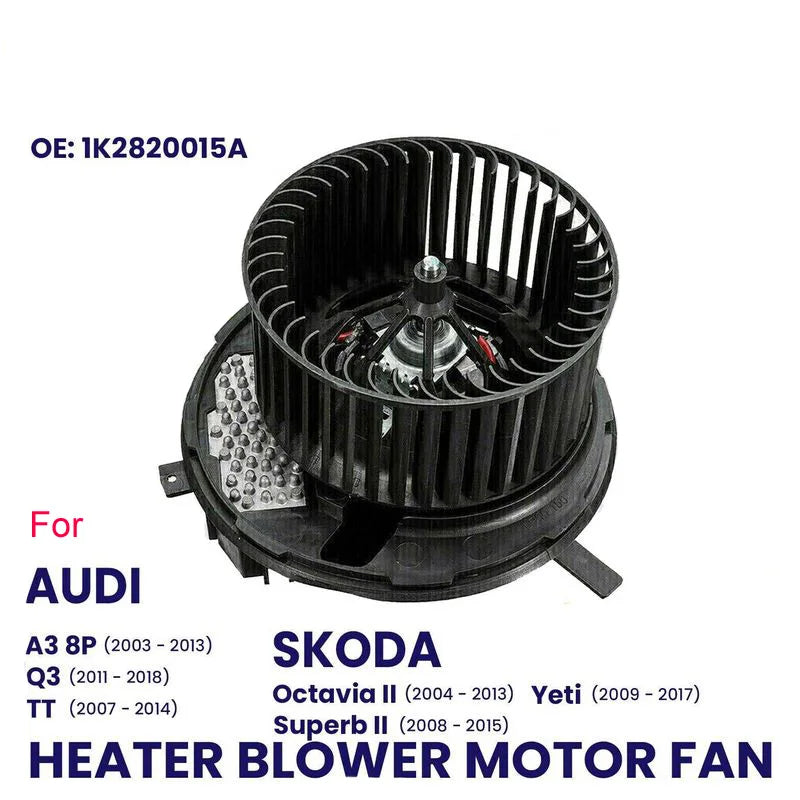 HVAC Heater Blower Motor Fan for VW Passat B6/B7, CC, Scirocco, Sharan, Tiguan & Touran (2005–2014)
