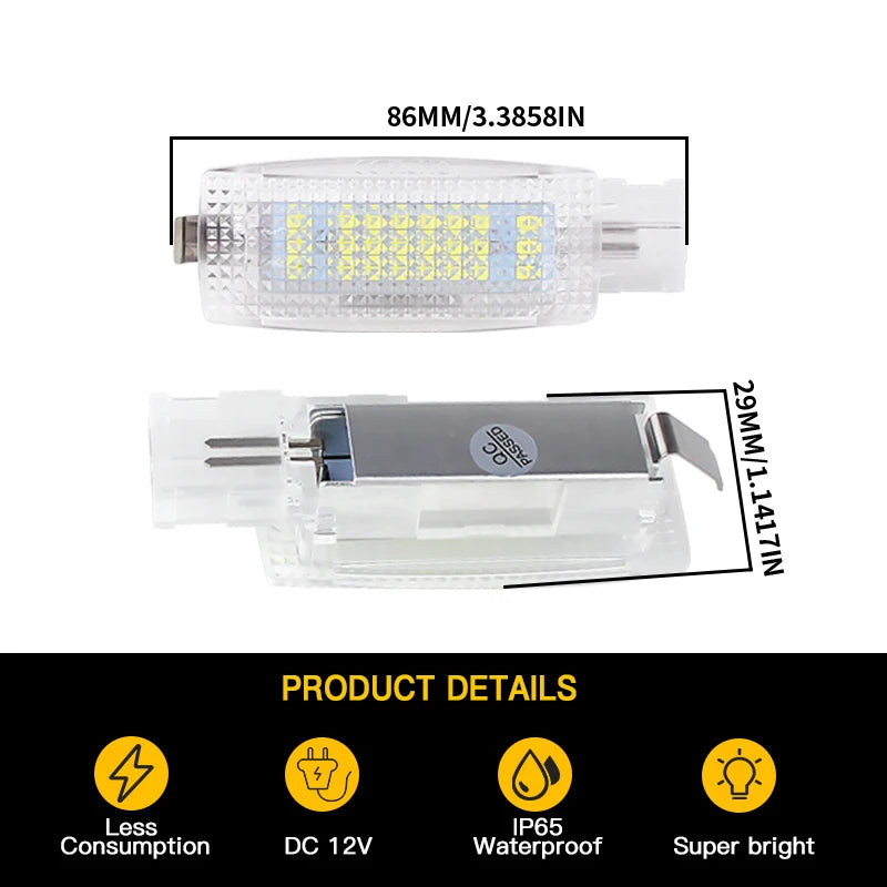 2Pcs OEM# 1K094710971N For VW Golf 4 5 6 7 Passat B5 B6 B7 Car LED Bulb Interior Sun Visor Vanity Mirror Lamps for Volkswagen