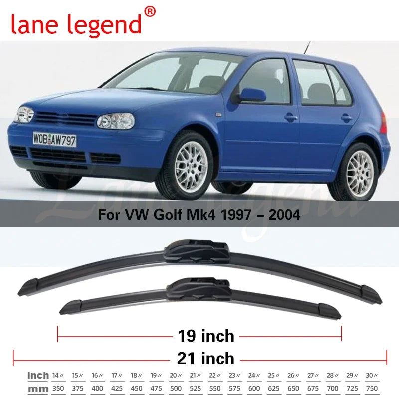 Car Wiper Front & Rear Wiper Blades For VW Golf Mk4 1997 - 2004 Windshield Windscreen Clean Window Car Rain Brushes 21"+19"+14"